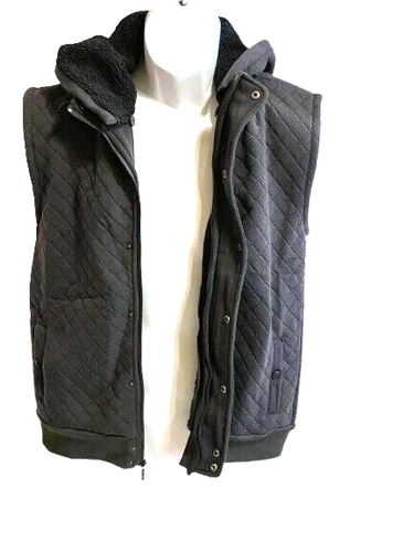 American Hawk Gray Fleece Lined Zipper/Button Up Puffer vest Sz 14/16 - Picture 5 of 16