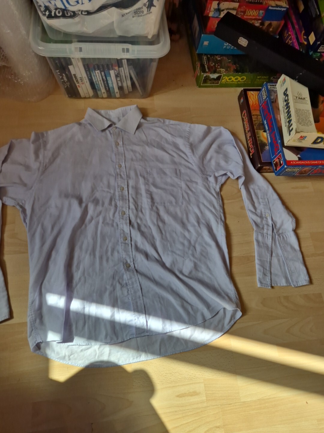 Camicia uomo YVES SAINT LAURENT collo 17 manica lunga vintage YSL anni 90 viola chiaro