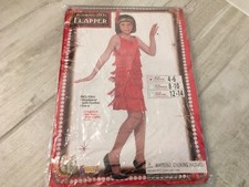 NEW Girls Red Flapper Dress Fringe Costume Halloween 20s Dancer Child S 4-6