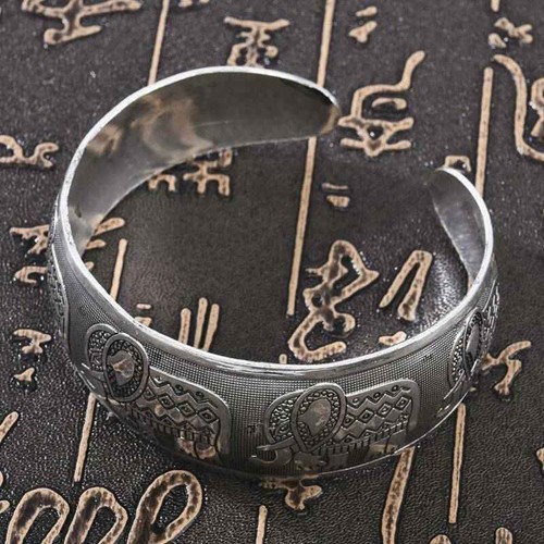 Elephant Carved Tibetan Tibet Silver Bangle Cuff Bracelet Women Jewelry Gift - Picture 8 of 11