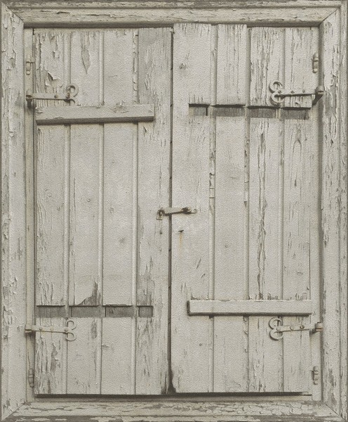 Rasch Tapete 525007 Vlies Motiv Fensterladen Grau-Taupe Fotorealistisch Vintage-image