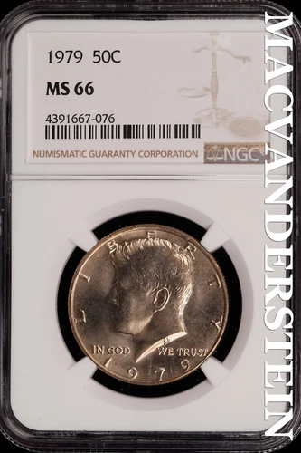 1979 Kennedy Half Dollar - NGC MS 66 - Choice Gem Brilliant Unc  #SLG385