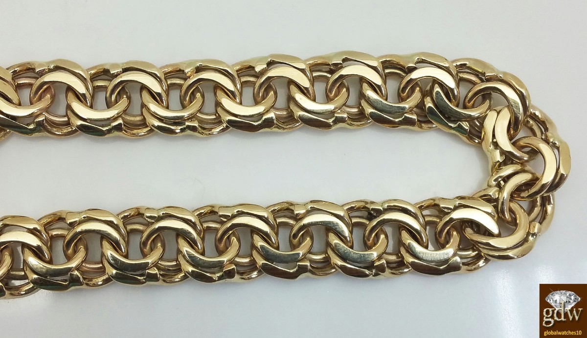 Real Solid 10k Gold Chino Link ID Bracelet Box Lock 8.5
