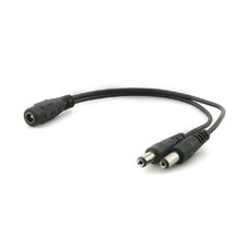 New DC 2.1 5.5mm 12V Power 1 Female to 2 Male Splitter Pigtail Cable Plug Wire