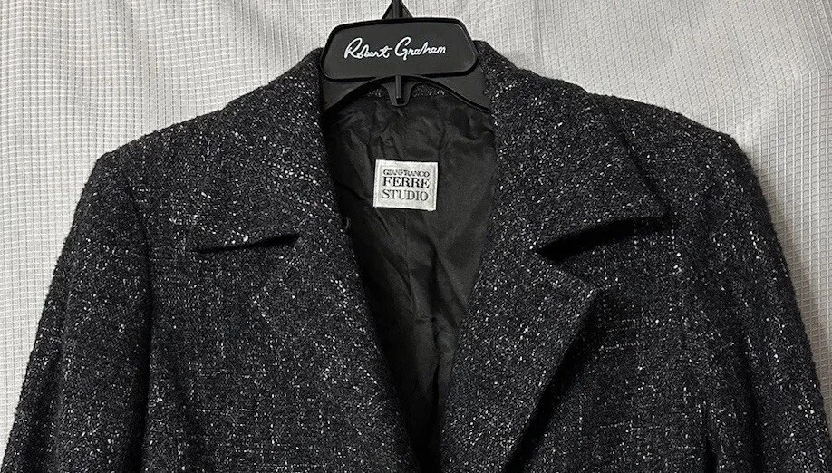 Conjunto Chaqueta Falda Gris Mezcla Lana Mujer Gianfranco Ferre Studio De Colección 46 EE. UU. 10 Foto 3 de 4