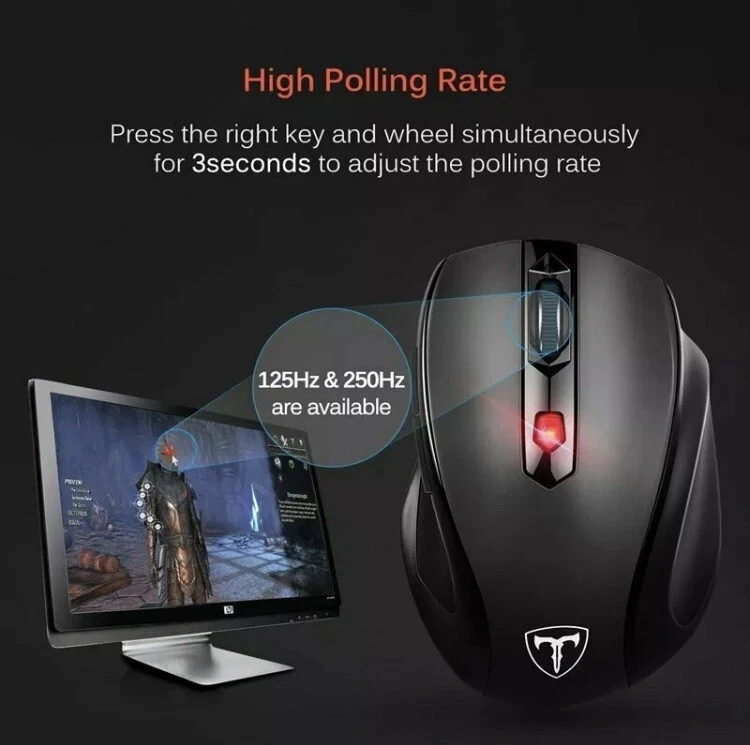 VicTsing D-16 Wireless Mouse, USB, Black - Image 4 of 4