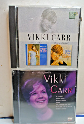 VIKKI CARR - 3 ALBUMS ON 2 CDS - UNFORGETTABLE 1995 COMPILATION (NEW) & 2 ON ONE