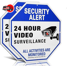 2-Pack Security Camera Sign, Video Surveillance Signs Outdoor, UV Printed 40 Mil