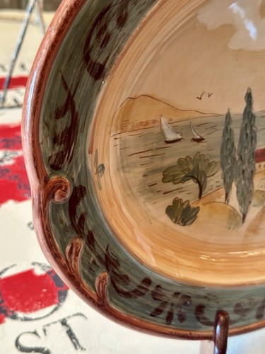 Certified Int'l Pamela Gladding "Tuscan Landscape" Ceramic Oval Platter 16" - Picture 12 of 20