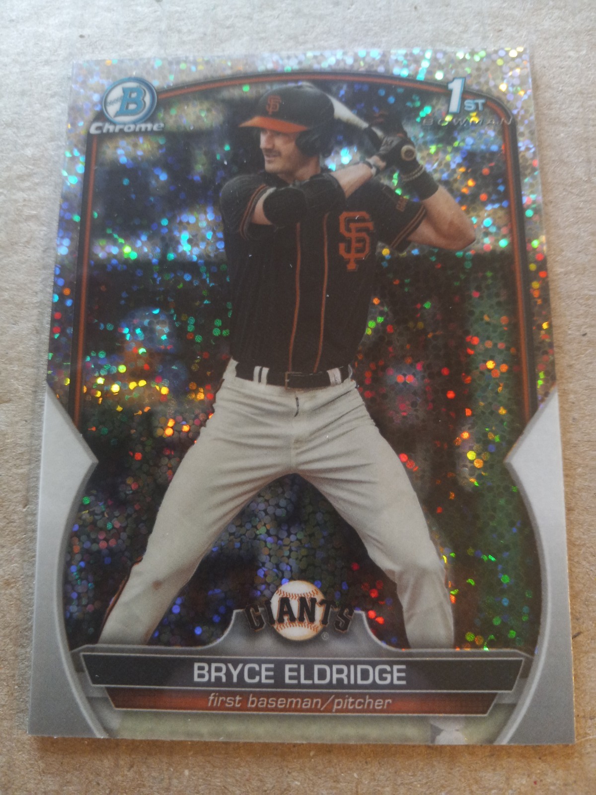 2023 Bowman Draft Bryce Eldridge #BDC-107 Giants Chrome Sparkle Refractor
