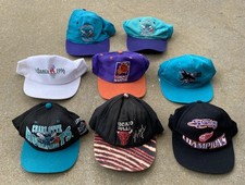 Vintage lot 8 NBA NHL OLYMPICS snapback Hat Caps sports BULLS HORNETS SHARKS 90s