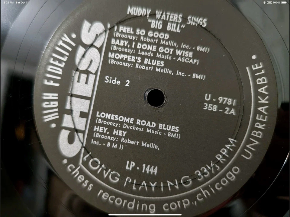 Muddy Waters Sings Big Bill Broonzy 1960 1st Press VG Vinyl LP  Mono - RARE - Image 3 of 4