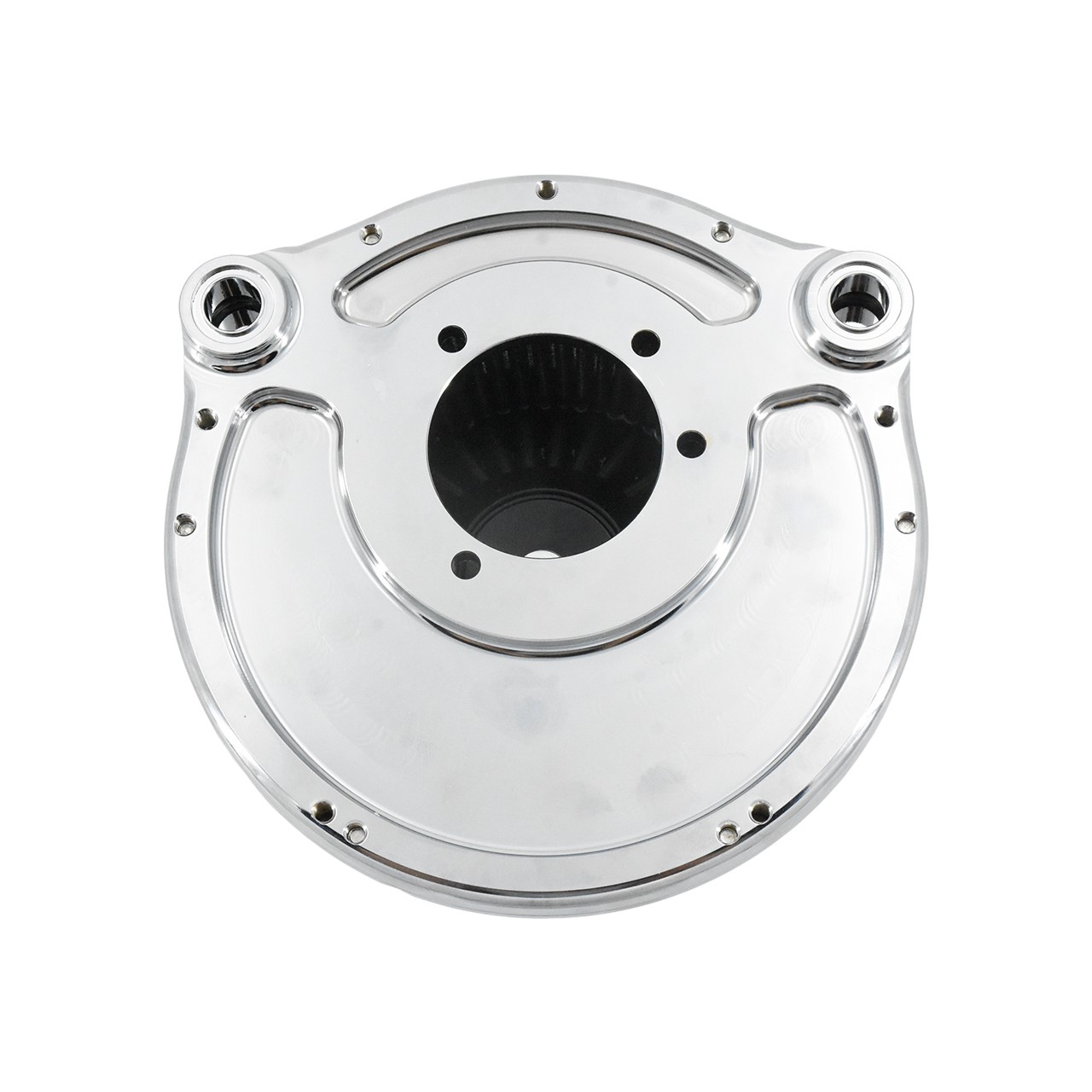 Chrome CNC Cut Air Filter Gray Intake For Harley 00-15 Softail Fat Boy Breakout