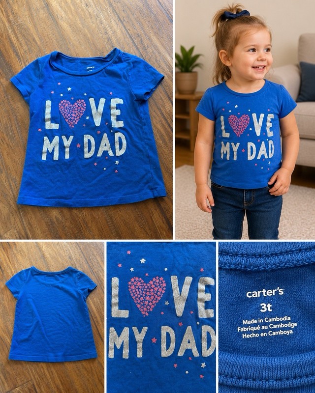Fathers day perfect shirt! Carter’s “Love My Dad” Glitter Graphic Tee | Size 3T