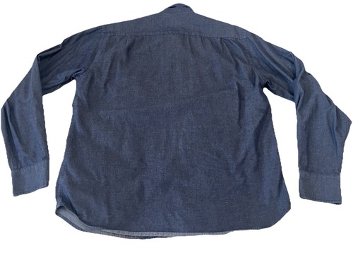 Untuckit Button Up Shirt Mens L Slim Denim Blue Long Sleeve 100% Cotton Soft - Bild 6 von 6