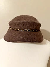Vintage Henry Pollak Co NY Glenover Hat Brown w/ Rope Fringe Detail  100 % Wool
