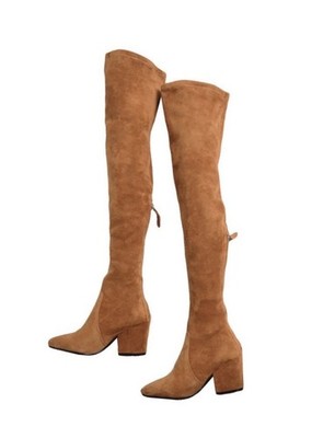Vero Cuoio Women's Tall Over The Knee Brown Suede Boots Made In Italy Size 8-8.5