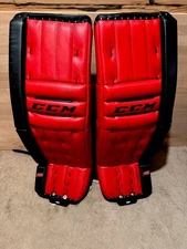 CCM RetroFlex Pro Goalie Pads 34+2 + Glove Blocker Knee Savers Custom Red 