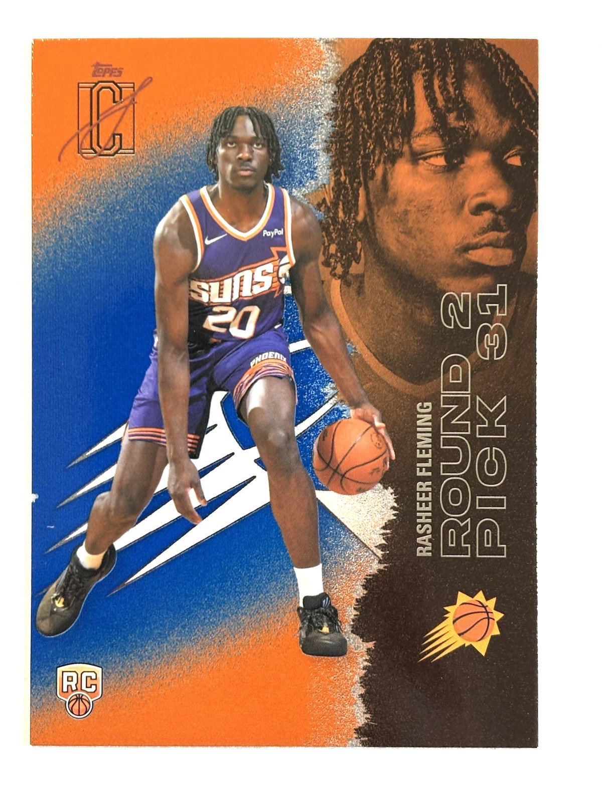 2025-26 Topps Chrome Signature Class Rasheer Fleming Orange Rookie #124 Suns