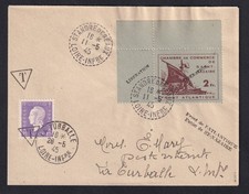 DEUTSCHE BESETZUNG WK II ST.NAZAIRE MiNr. 2 Eckrand Aufdruck Beleg BPPg.- &euro; 1000
