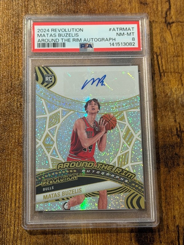 2024-25 Panini Revolution Basketball MATAS BUZELIS Around The Rim RC Auto PSA 8