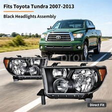 Set Pair Headlight LH+RH For Toyota Tundra 2007-2013 with Level Adjuster