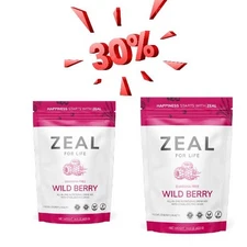 Zeal for Life Wild Berry Guarana Free Energy/Health Drink - 2 Pack