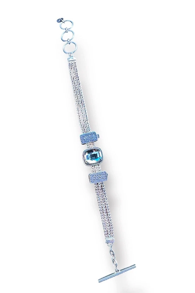 Pulsera Lori Bonn Topacio Azul Plata de Ley 925 Palanca Foto 2 de 4