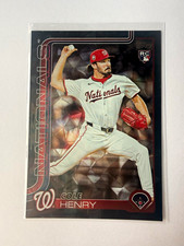 Topps 2025 Update Cole Henry Washington Nationals RC Black Foil Rookie Card. rookie card picture