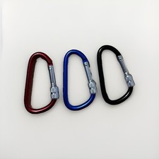 Lot of 3 Pieces Aluminum 2.5  Screw Locking Carabiners - Asst Colors