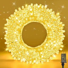 100FT Warm White String Lights - 300 LED Extra Long Waterproof Fairy Lights on C
