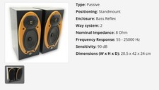 Mordaunt Short MS812 HiFi Stereo Speakers Audio Product, Made in UK