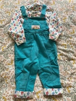 Vintage Cord Latzhose Baby Kleinkind 2-3 Chica-Loo London 90er Retro Outfit