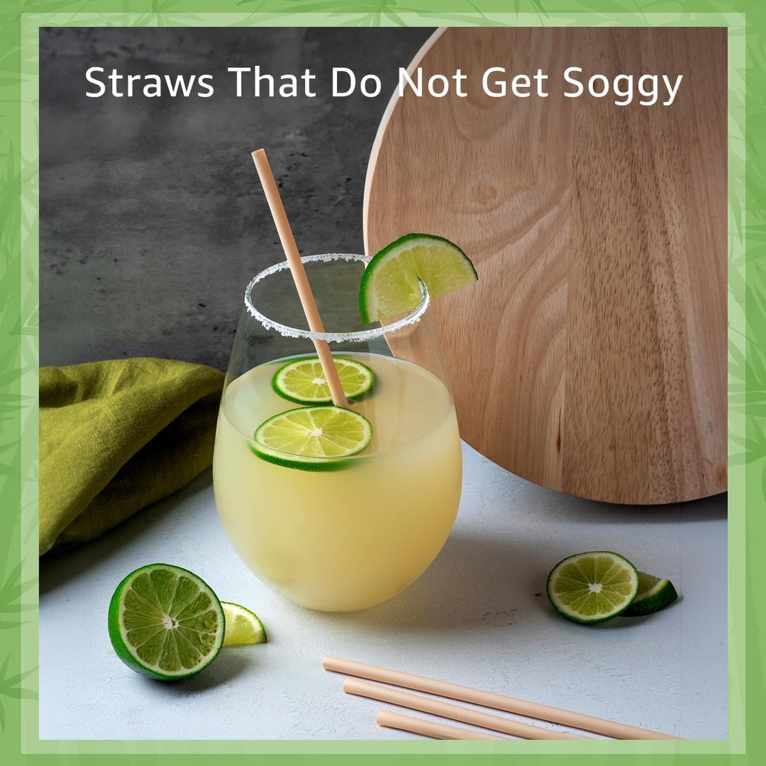 Bamboo Powder Straws Biodegradable (1000-Pack) - 7.88" Disposable Individual ...