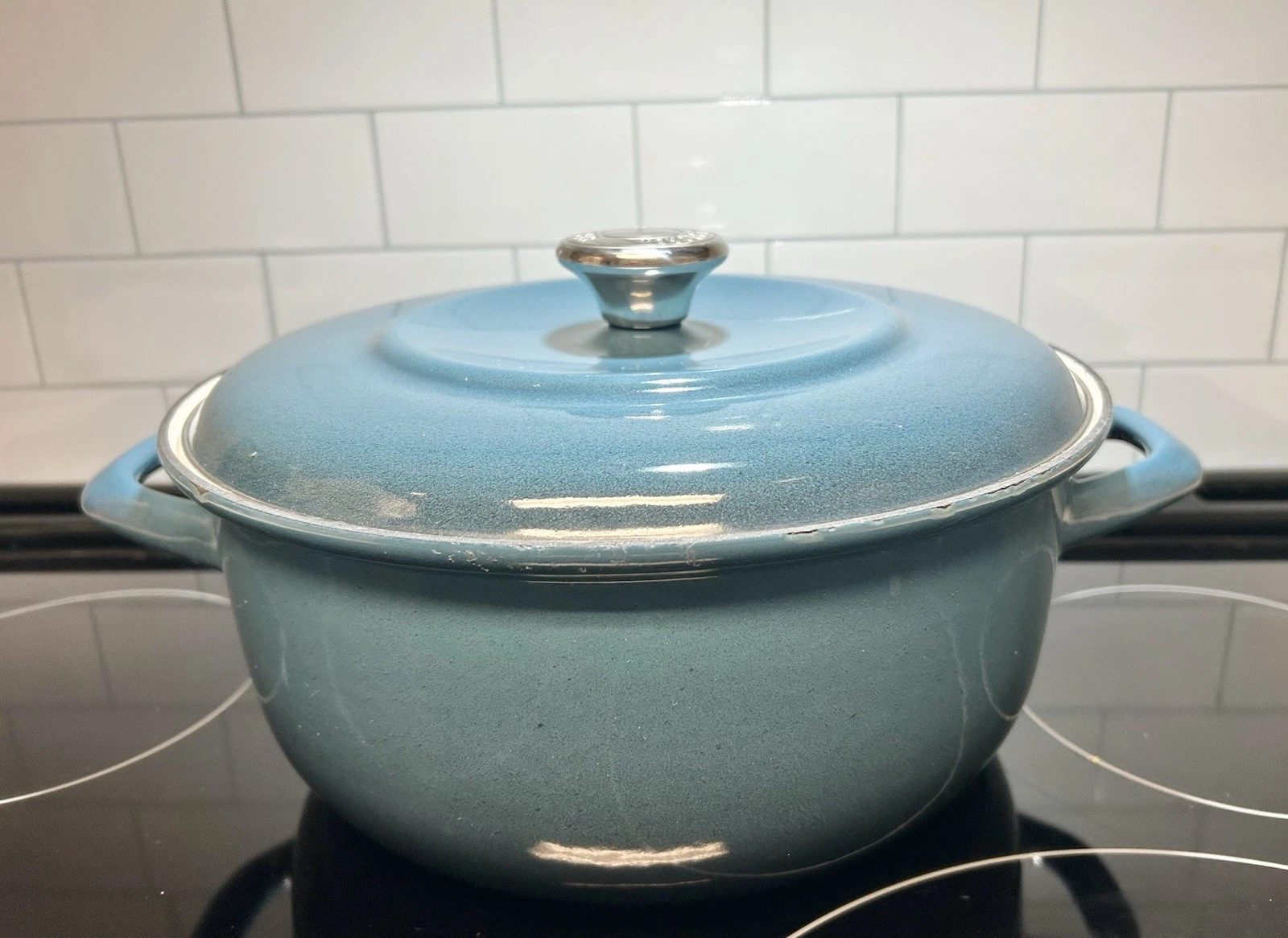 Marten And Storck Dutch Oven 1873 Enameled Iron Blue 5.3 Qt Handcrafted Germany