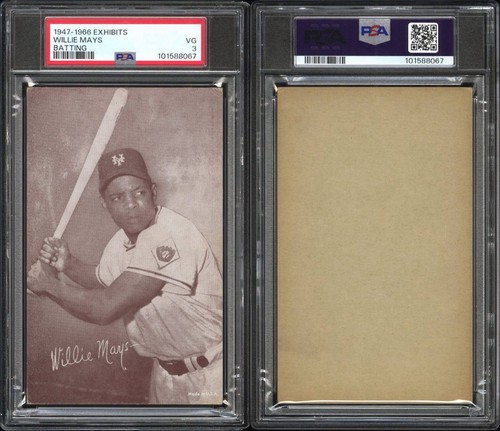 1947-1966 Exhibits Willie Mays Batting PSA 3 VG HOF - Bild 3 von 3