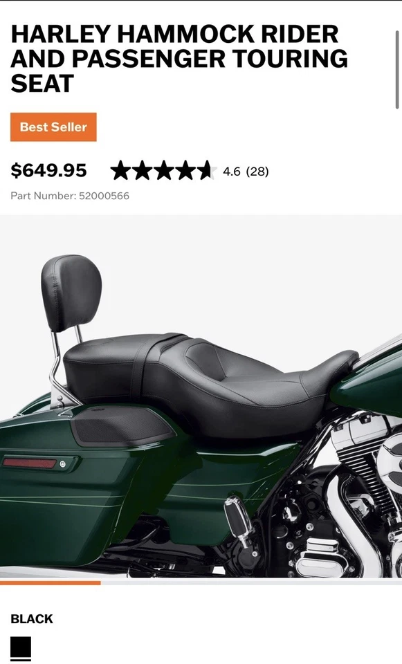 Hamaca Harley asiento de turismo térmico para conductor y pasajero Foto 3 de 4