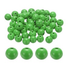 50pcs 20mm Deep Green Round Wood Beads 3.3mm Large Hole for Jewelry Making