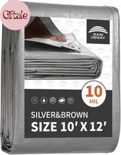 Tarps Heavy Duty Waterproof 10X12 Feet,10Mil Thick Multipurpose Poly Tarp Cover