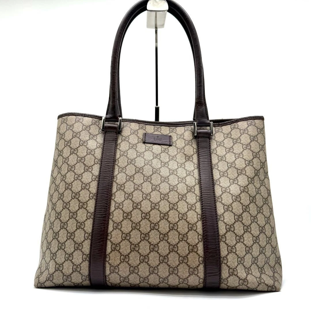 [Luxe] Sac fourre tout GUCCI GG Supreme PVC cuir véritable 114288