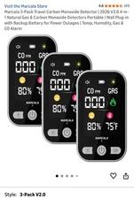 4-in-1 Natural Gas & Carbon Monoxide Detectors | Plug-in & Battery (3 Pack)