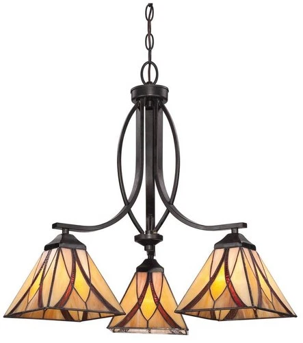Quoizel Asheville 23" Wide Valiant Bronze 3-Light Chandelier - Picture 2 of 7