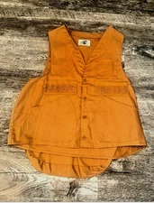  Vintage Black Sheep Brand Hunting Vest Mens Adult XL Brown Canvas 60s 70s- NEW