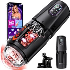 Male Masturbaters Automatic HandsFree Rotating Cup Thrusting Stroker Lubricants-