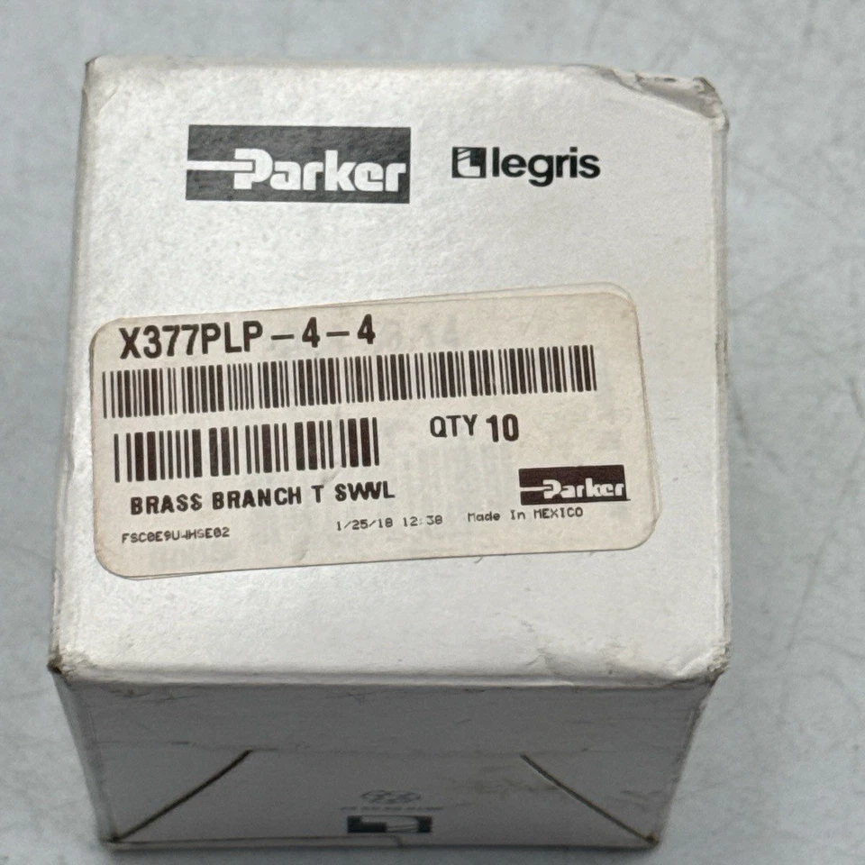 Parker Legris X377PLP-4-4 Brass Push-Connect Female Tee 1/4 Inch QTY 10 - Image 3 of 4