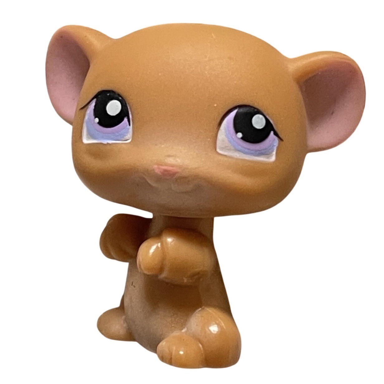 Littlest Pet Shop LPS #324 Mouse Brown With Purple Dot Eyes