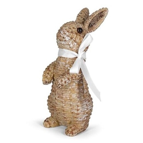 Rattan Effect Resin Bunny Easter Decor,Table Rabbit Easter Decorations,Spring