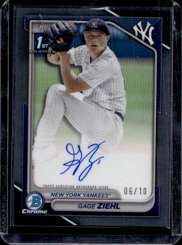 2024 Bowman Draft Gage Ziehl Chrome Auto Black Refractor 1st #6/10