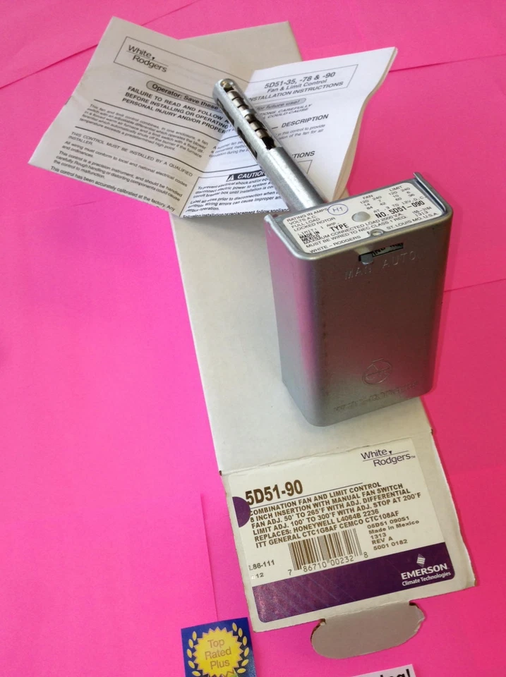 WHIYE RODGERS COPELAND NEW! 5D51-90 8 inch WHITE RODGERS WR Cemco Fan & Limit Furnace Control