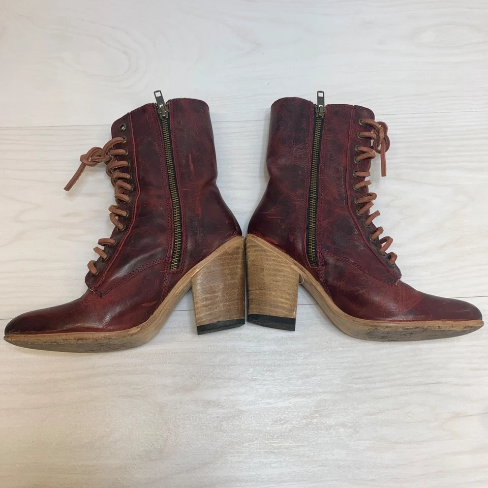 Botas Freebird Rebel Granny Core Cuero con Cordones Raras en Vino Talla 7 Foto 2 de 4